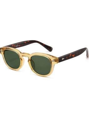 Transparent Amber Frame Sunglasses with Dark Lenses